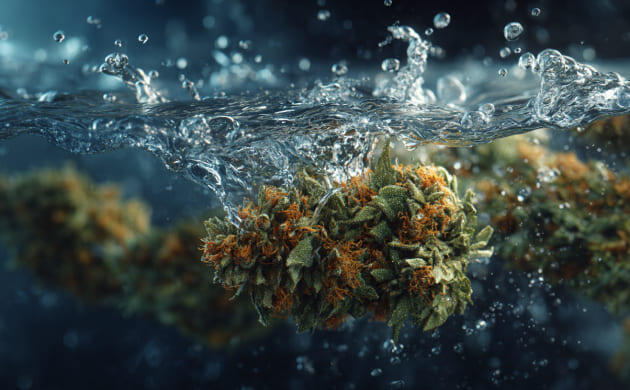 Промывка шишек конопли в воде